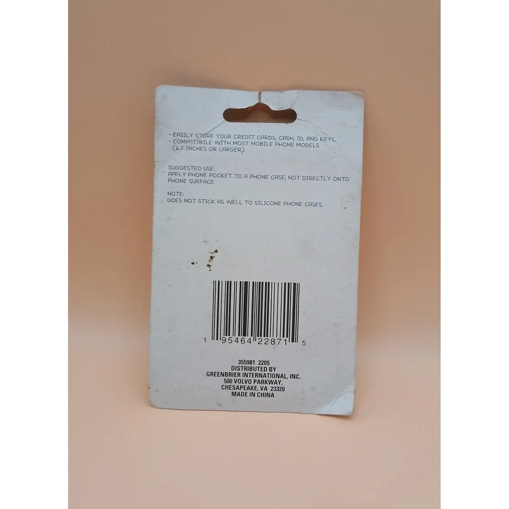 Greenbrier International Geometric Patchwork‎ Adhesive Phone Pocket Card Holder